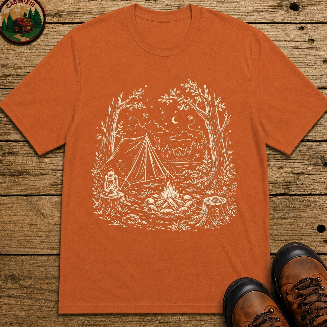 Firefly Campsite at Night T-Shirt - Yam