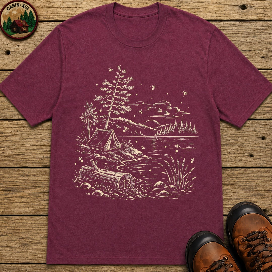 Firefly Lake Campsite T-Shirt - Berry