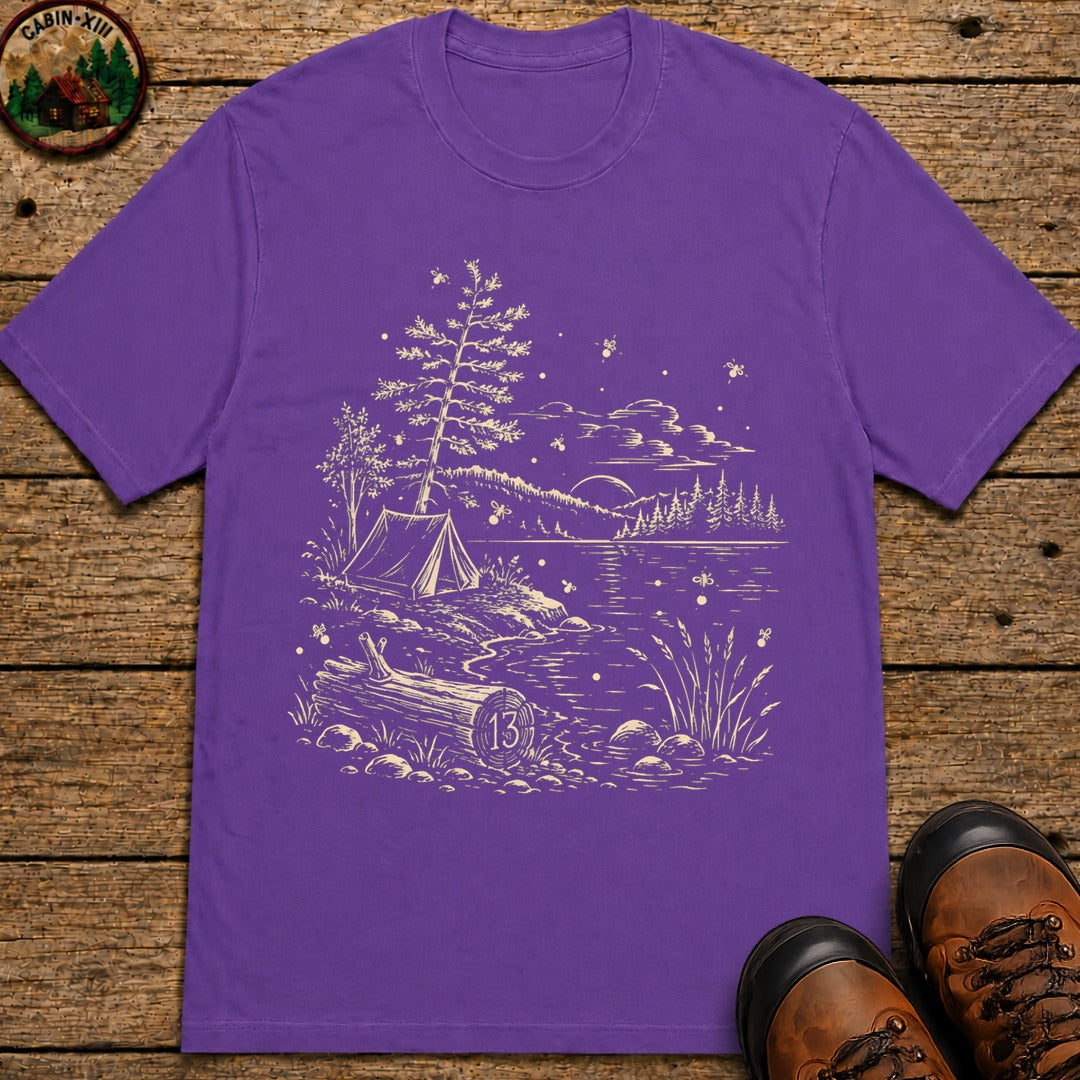Firefly Lake Campsite T-Shirt - Grape
