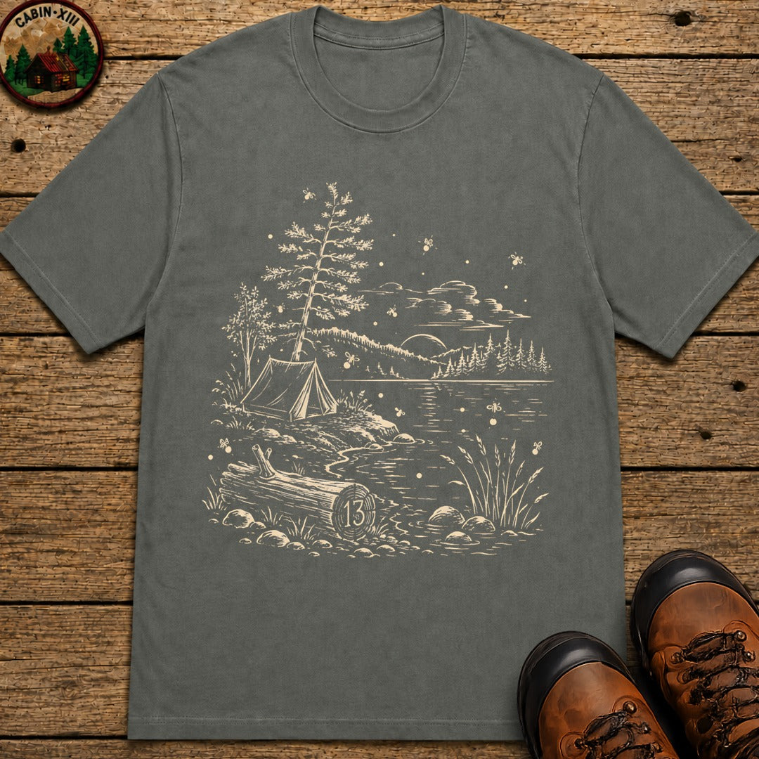 Firefly Lake Campsite T-Shirt - Pepper