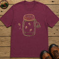 Firefly Lantern Line Art T-Shirt - Berry