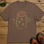 Firefly Lantern Line Art T-Shirt - Espresso