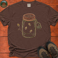 Firefly Lantern Line Art T-Shirt - Espresso