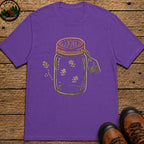 Firefly Lantern Line Art T-Shirt - Grape