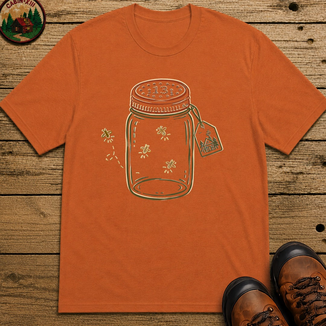 Firefly Lantern Line Art T-Shirt - Yam