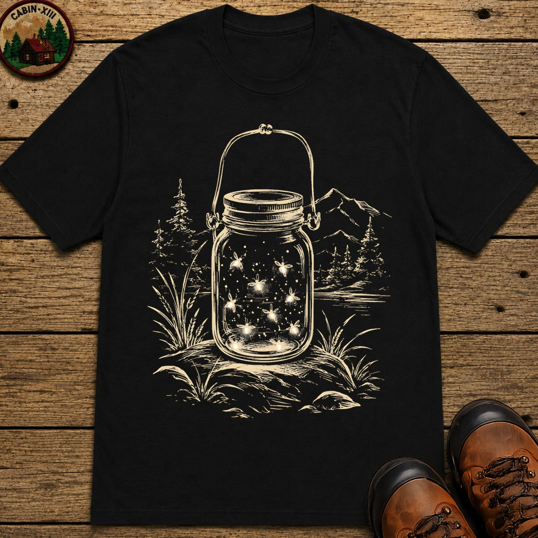 Firefly Lantern Sketch T-Shirt - Black