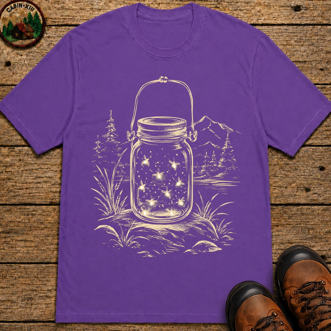 Firefly Lantern Sketch T-Shirt - Grape