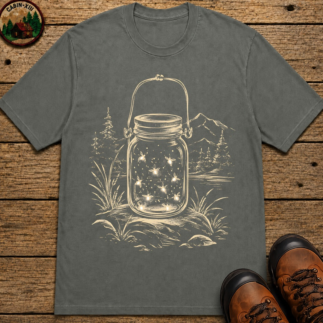 Firefly Lantern Sketch T-Shirt - Pepper