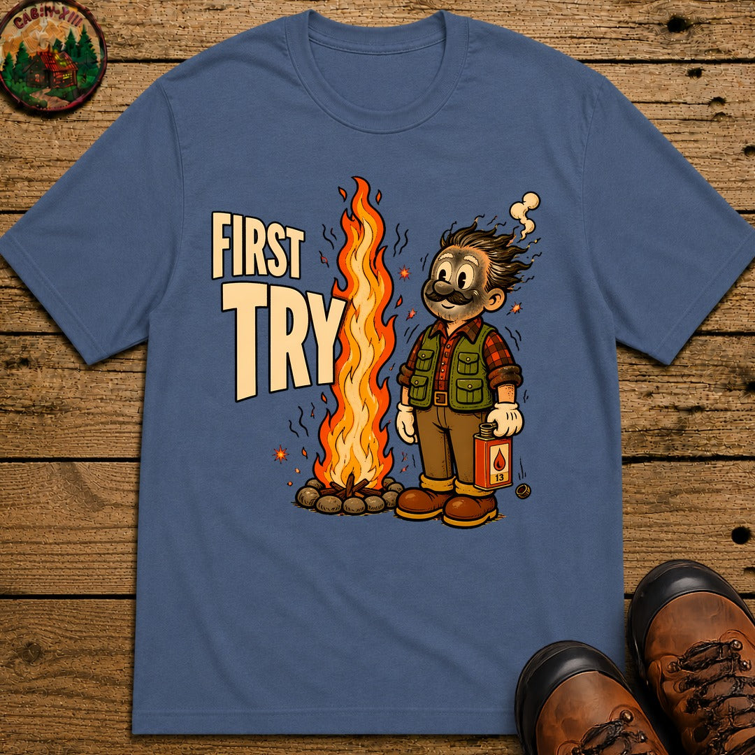 First Try T-Shirt - Blue Jean