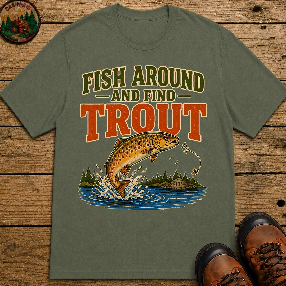 Fish Around T-Shirt - Moss