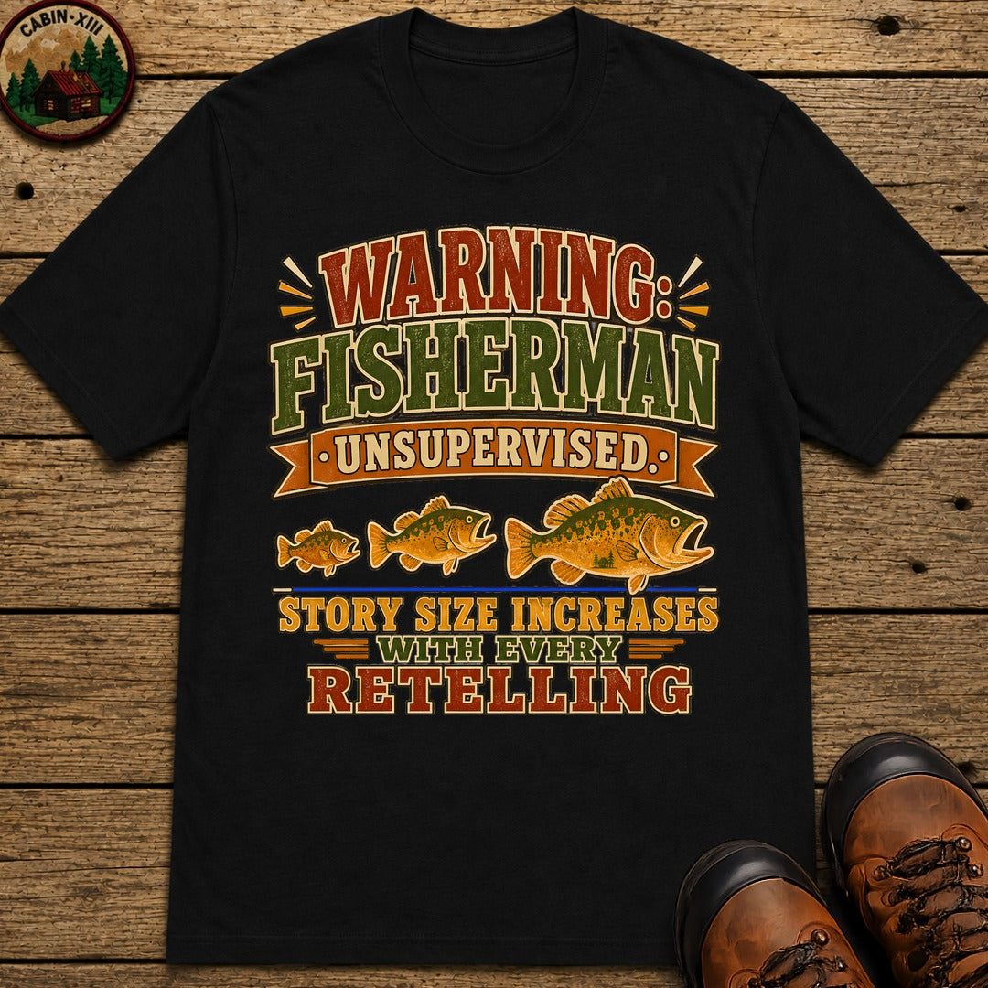 Fisherman Unsupervised T Shirt - Black
