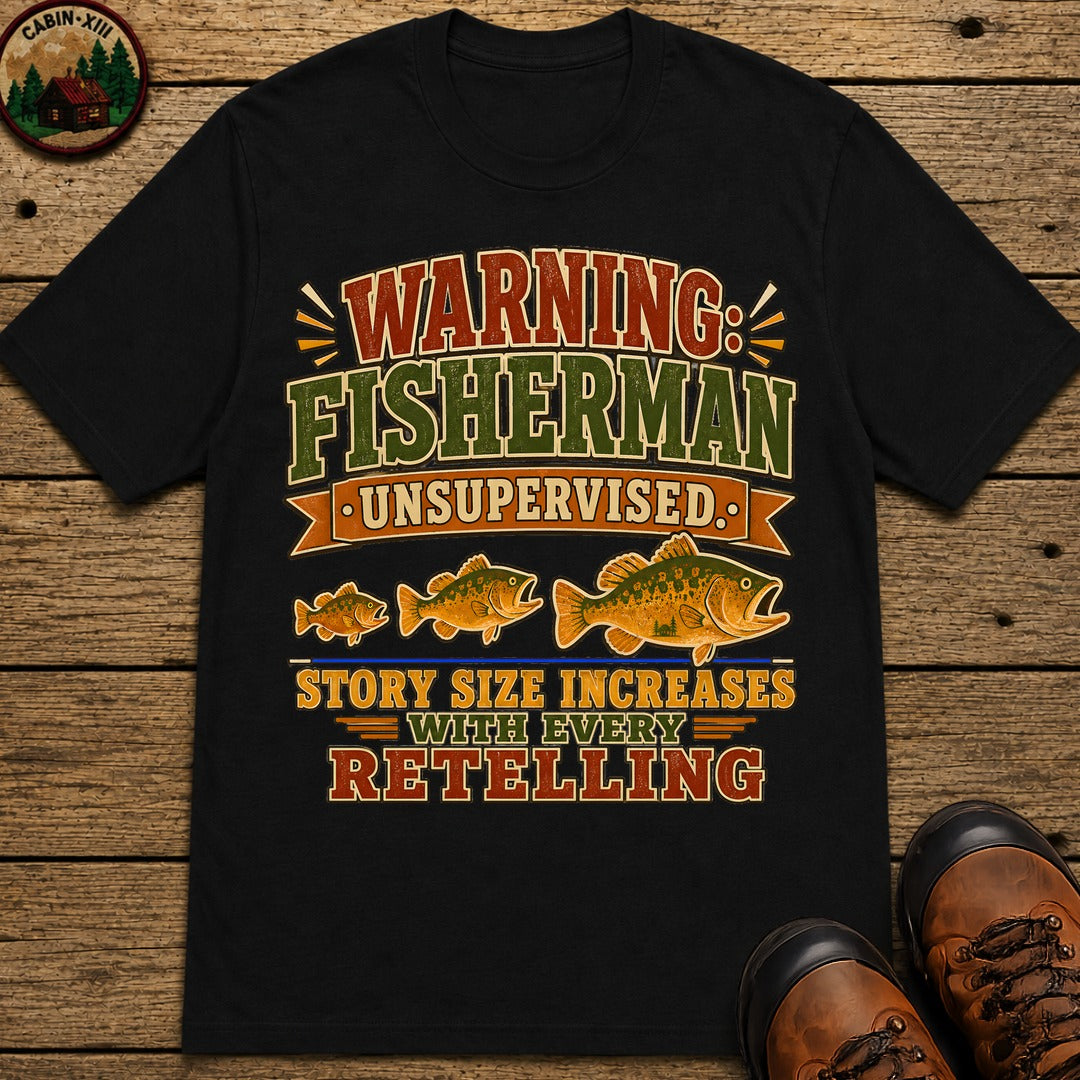 Fisherman Unsupervised T Shirt - Black