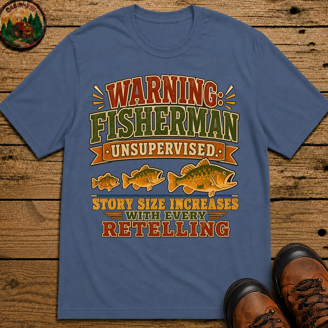 Fisherman Unsupervised T Shirt - Blue Jean
