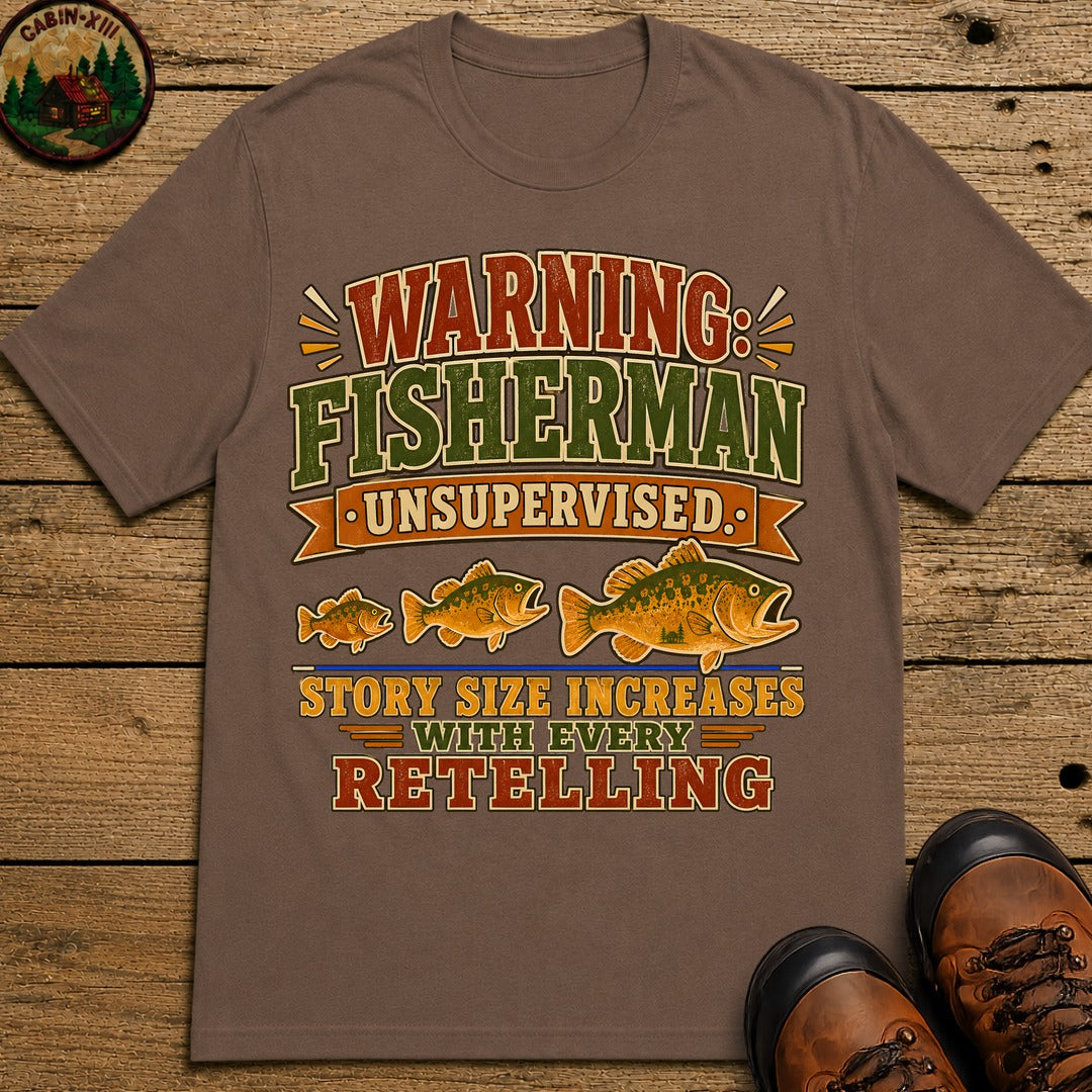 Fisherman Unsupervised T Shirt - Espresso