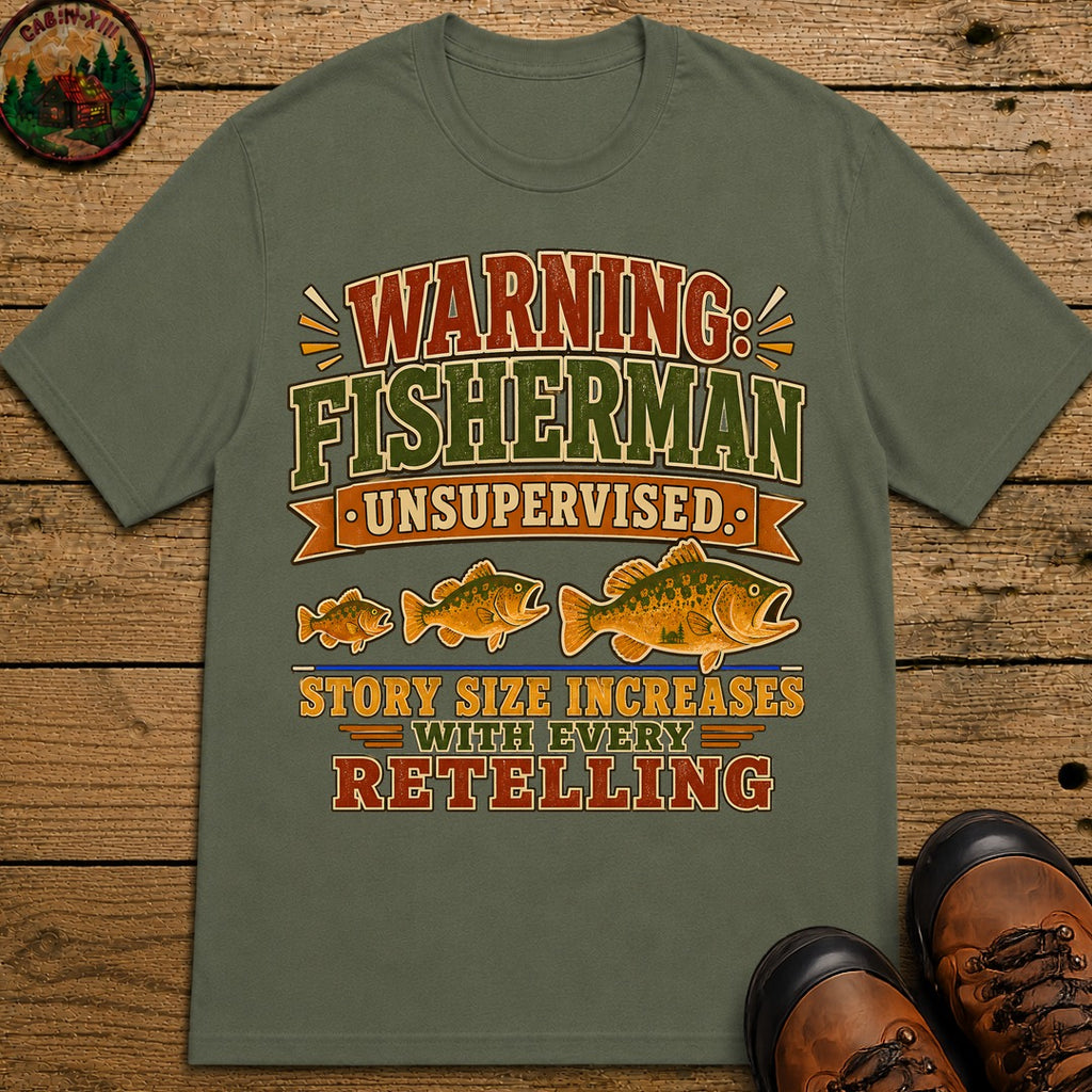 Fisherman Unsupervised T Shirt - Moss