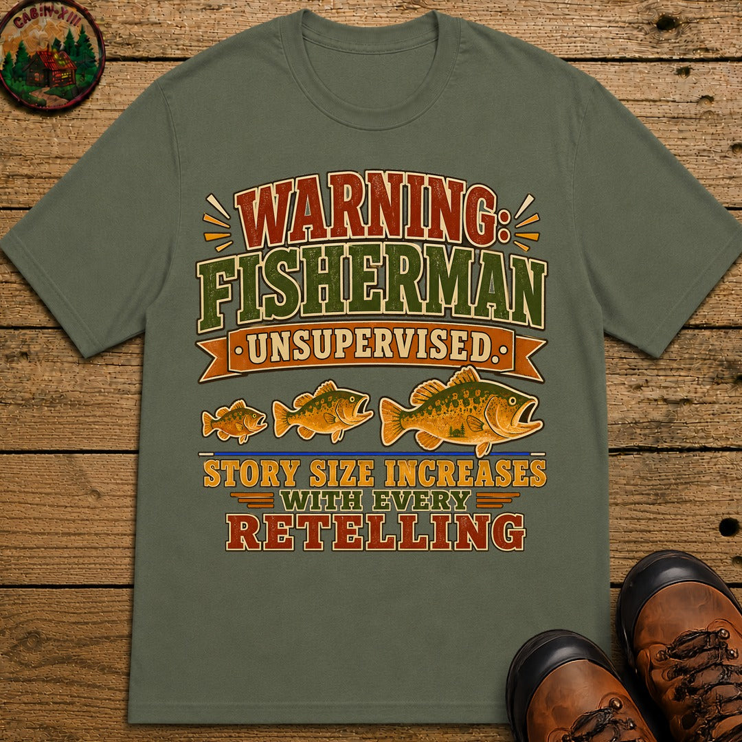 Fisherman Unsupervised T Shirt - Moss
