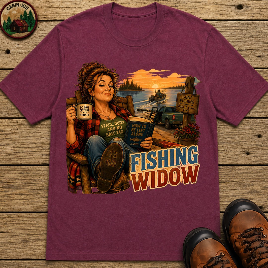 Fishing Widow T-Shirt - Berry