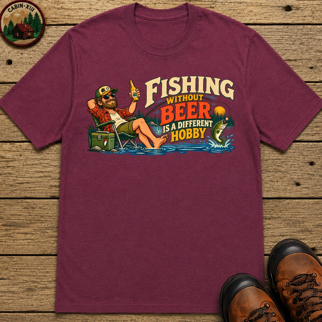 Fishing Without Beer Chest T-Shirt - Berry