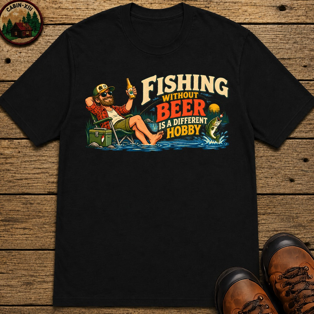 Fishing Without Beer Chest T-Shirt - Black