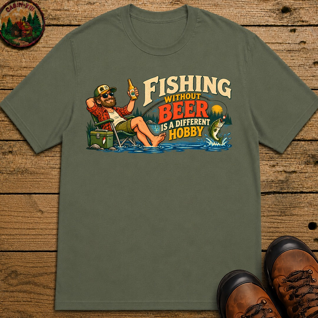 Fishing Without Beer Chest T-Shirt - Moss