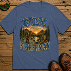 Fly Fisherman T-Shirt - Blue Jean