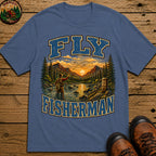 Fly Fisherman T-Shirt - Blue Jean
