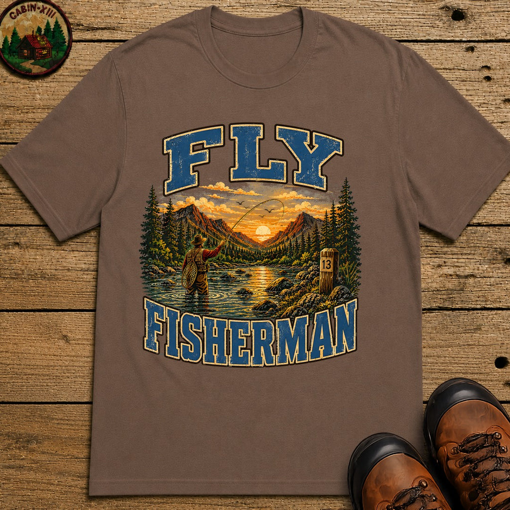 Fly Fisherman T-Shirt - Espresso