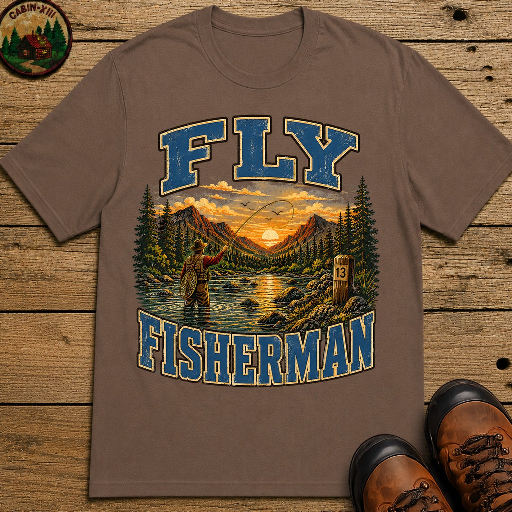 Fly Fisherman T-Shirt - Espresso