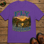 Fly Fisherman T-Shirt - Grape
