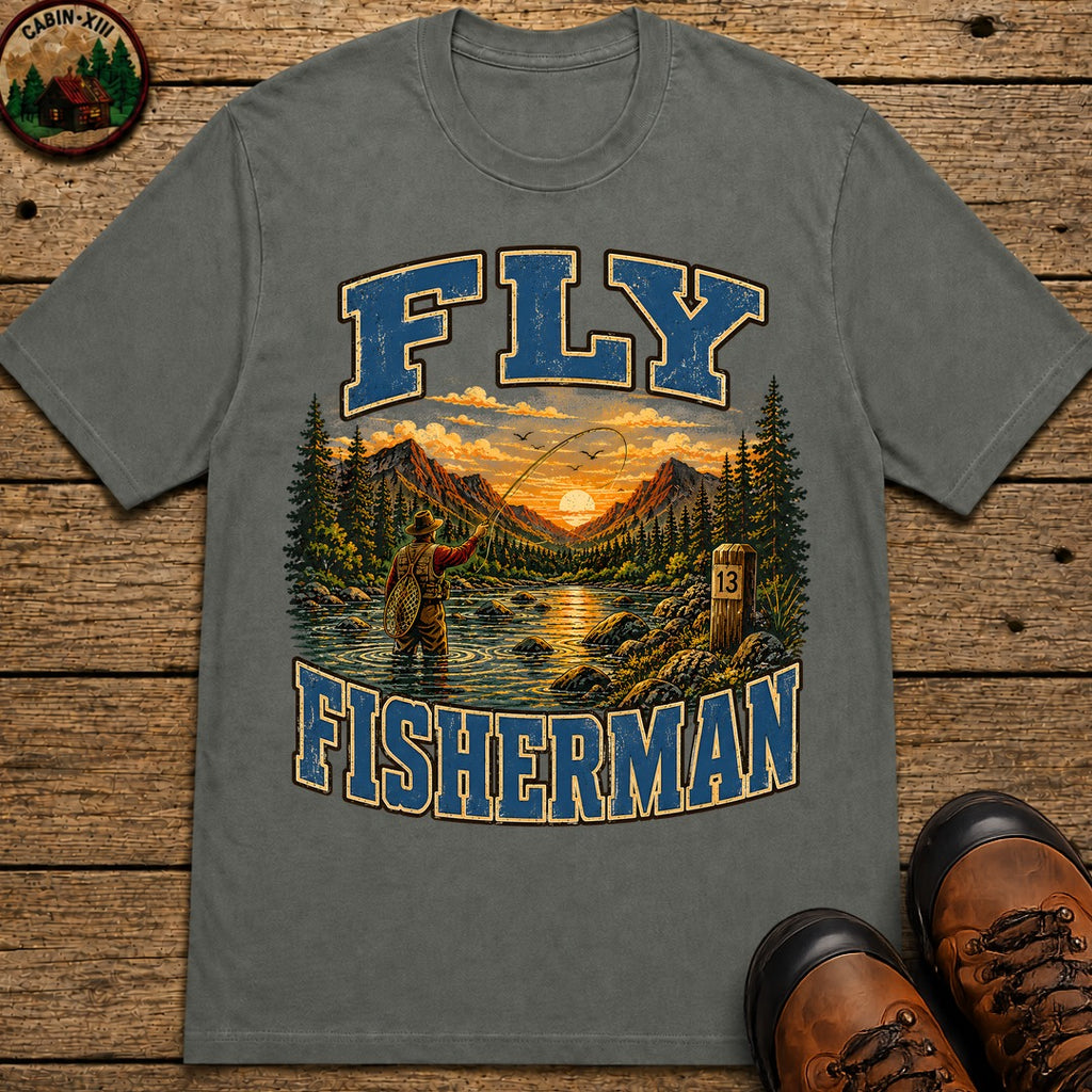 Fly Fisherman T-Shirt - Pepper