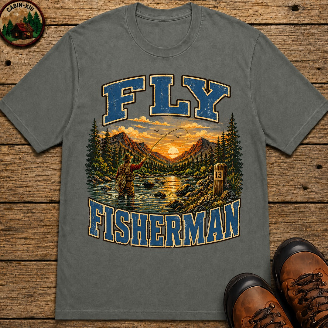 Fly Fisherman T-Shirt - Pepper