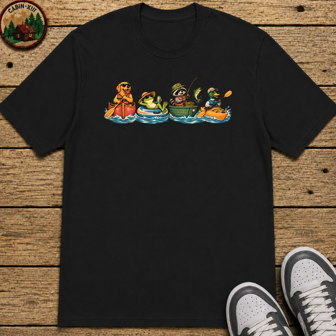 Four Boats Kids T-Shirt - Black