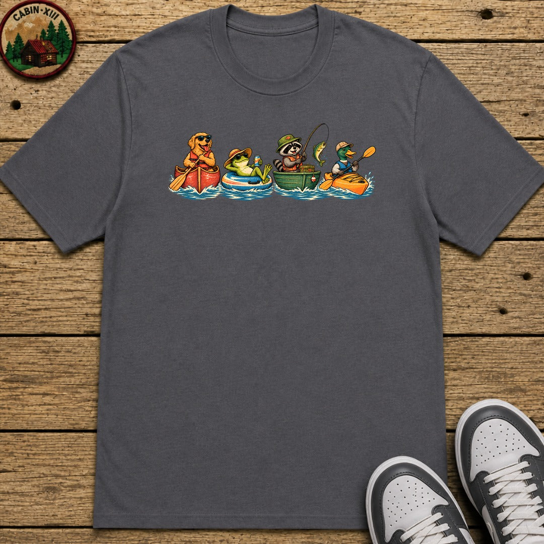 Four Boats Kids T-Shirt - Charcoal