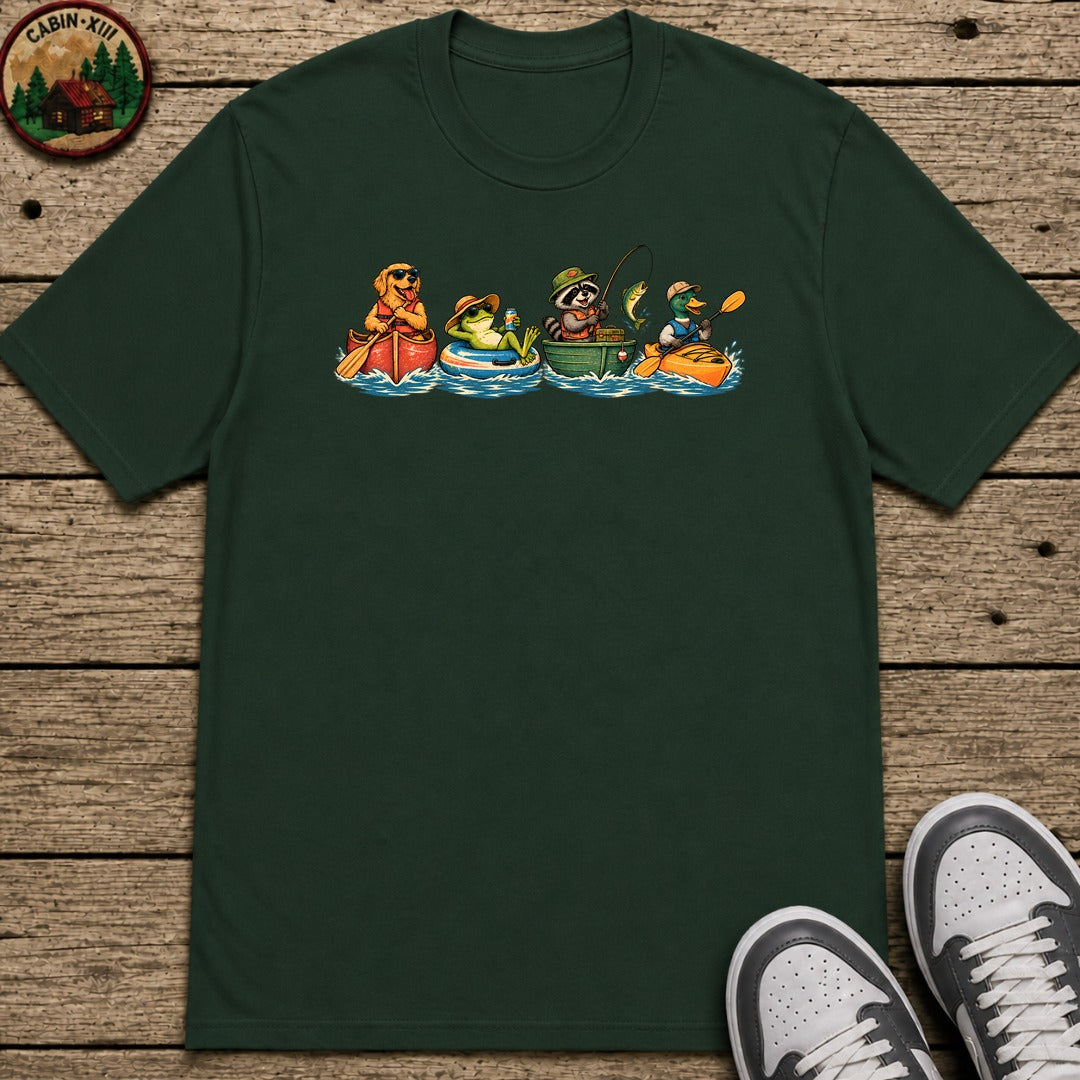 Four Boats Kids T-Shirt - Forest Green