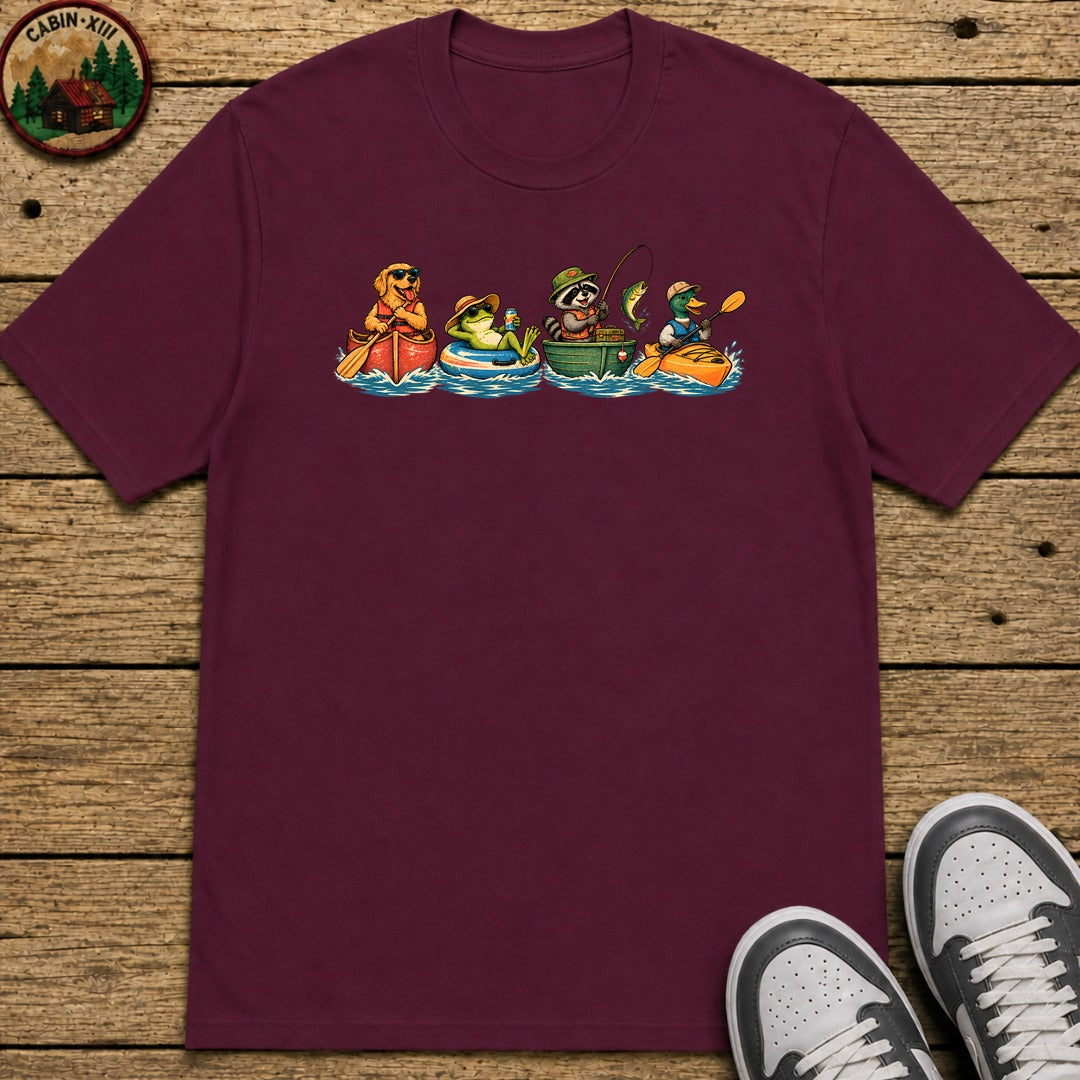 Four Boats Kids T-Shirt - Maroon