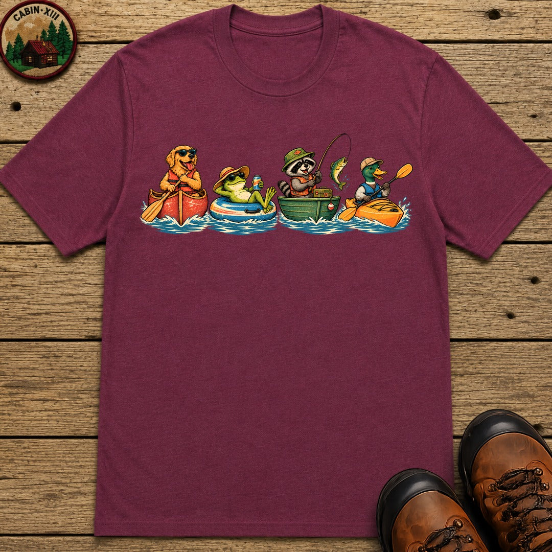 Four Boats T-Shirt - Berry