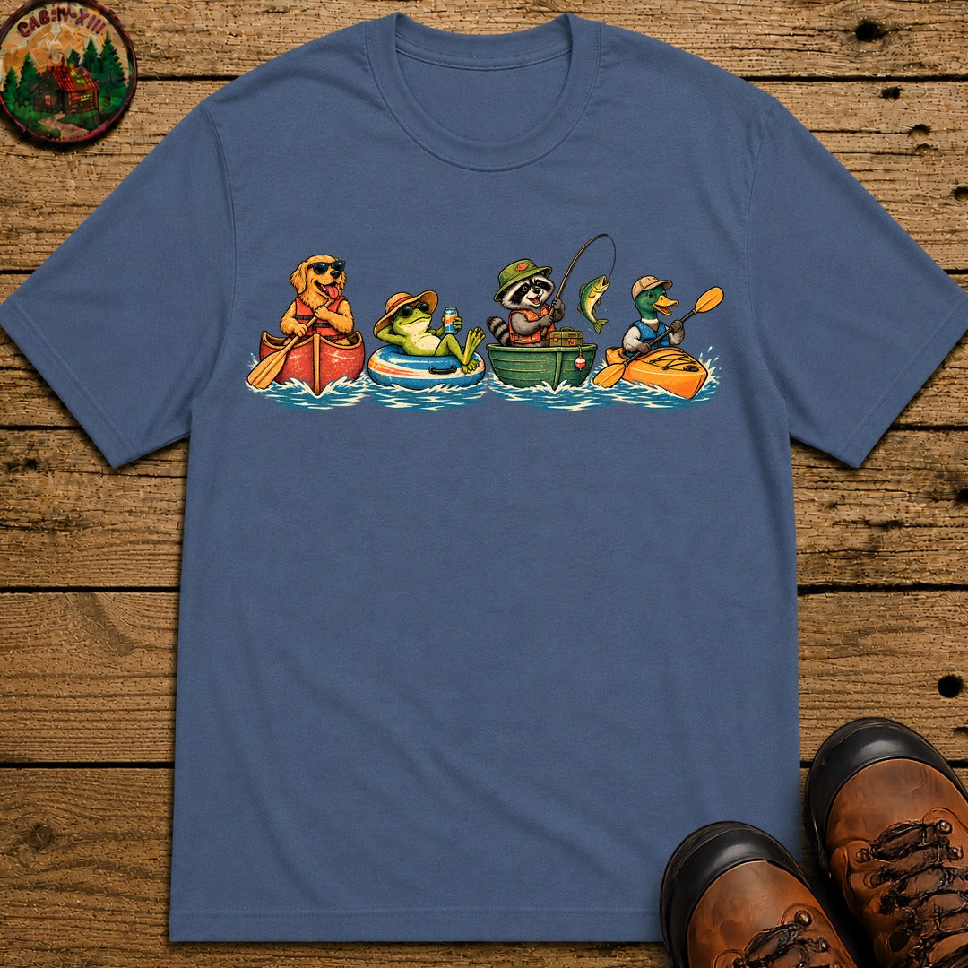 Four Boats T-Shirt - Blue Jean