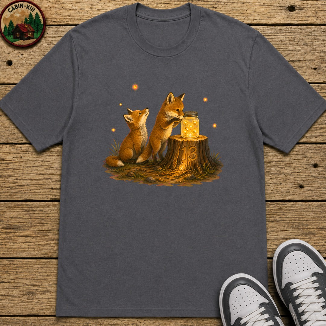 Fox And Firefly Kids T-Shirt - Charcoal