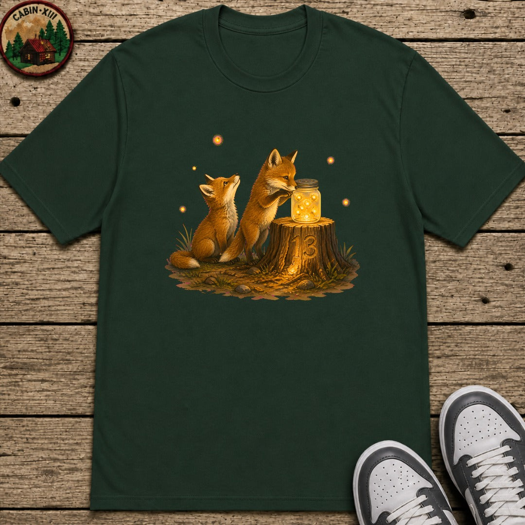 Fox And Firefly Kids T-Shirt - Forest Green