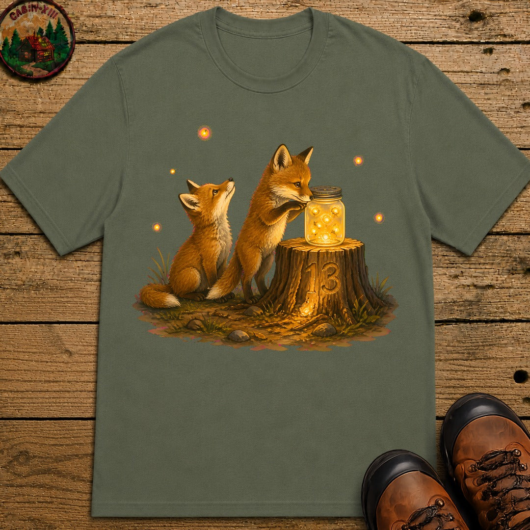 Fox And Firefly T-Shirt - Moss