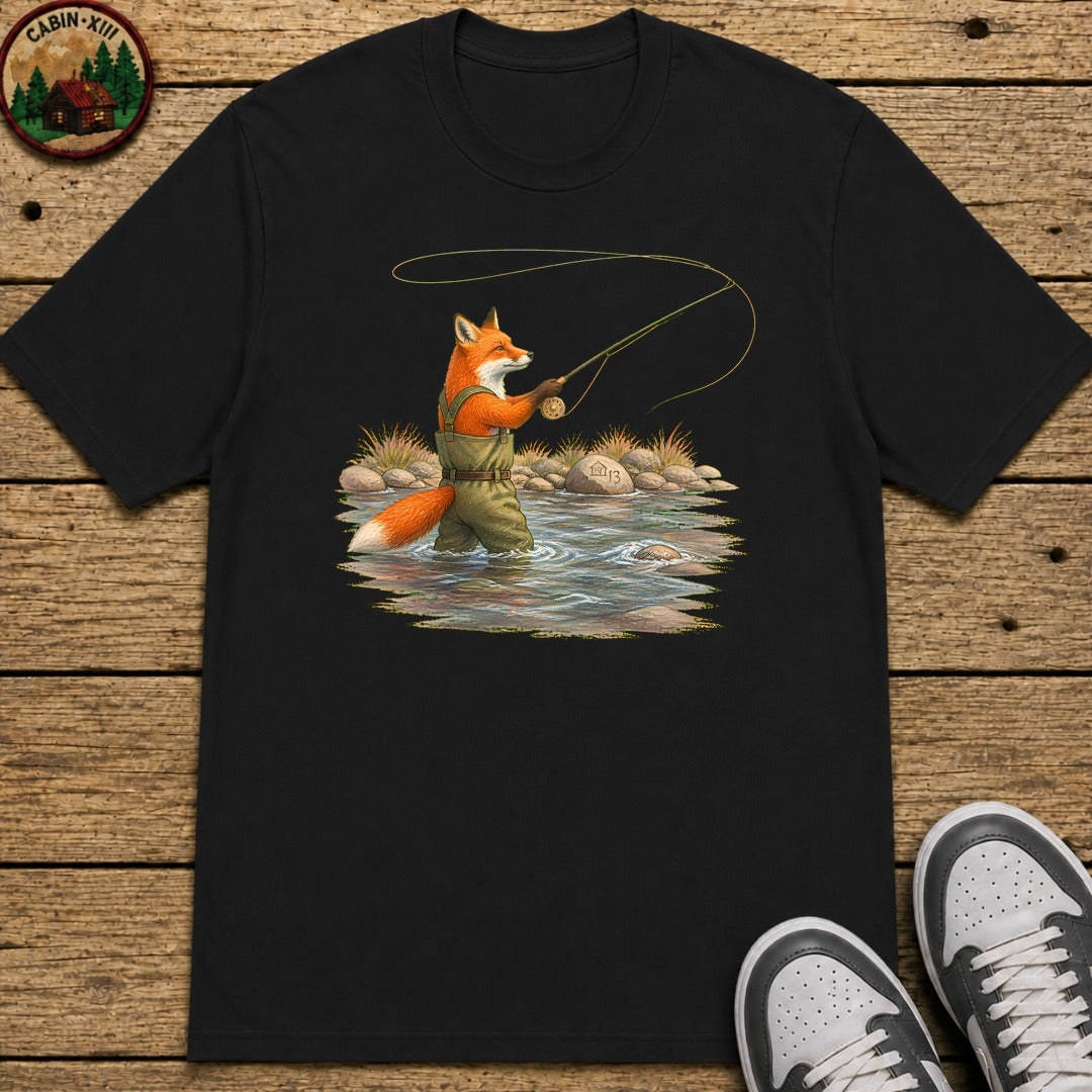 Fox In Waders Kids T-Shirt - Black