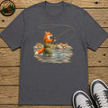Fox In Waders Kids T-Shirt - Charcoal
