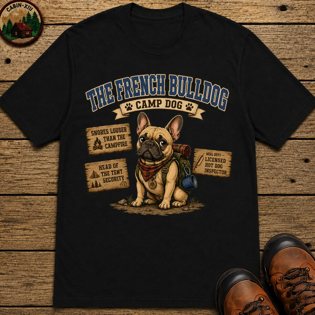 French Bulldog Camp Dog 2.0 T Shirt - Black