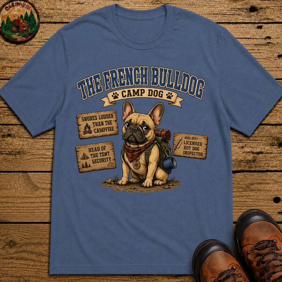 French Bulldog Camp Dog 2.0 T Shirt - Blue Jean