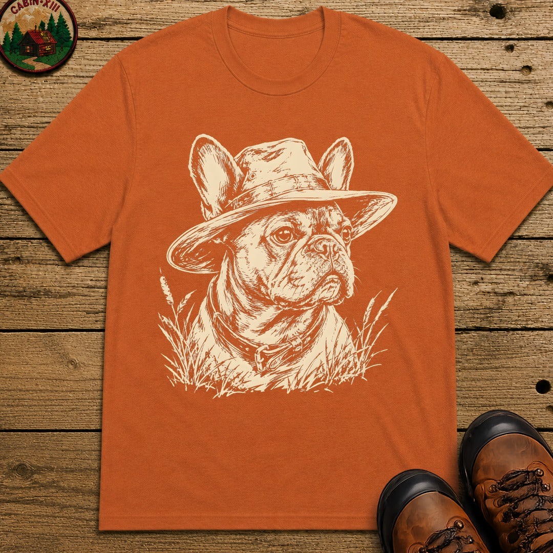 French Bulldog in a Hat — Vintage Sketch Dog Tee - Yam
