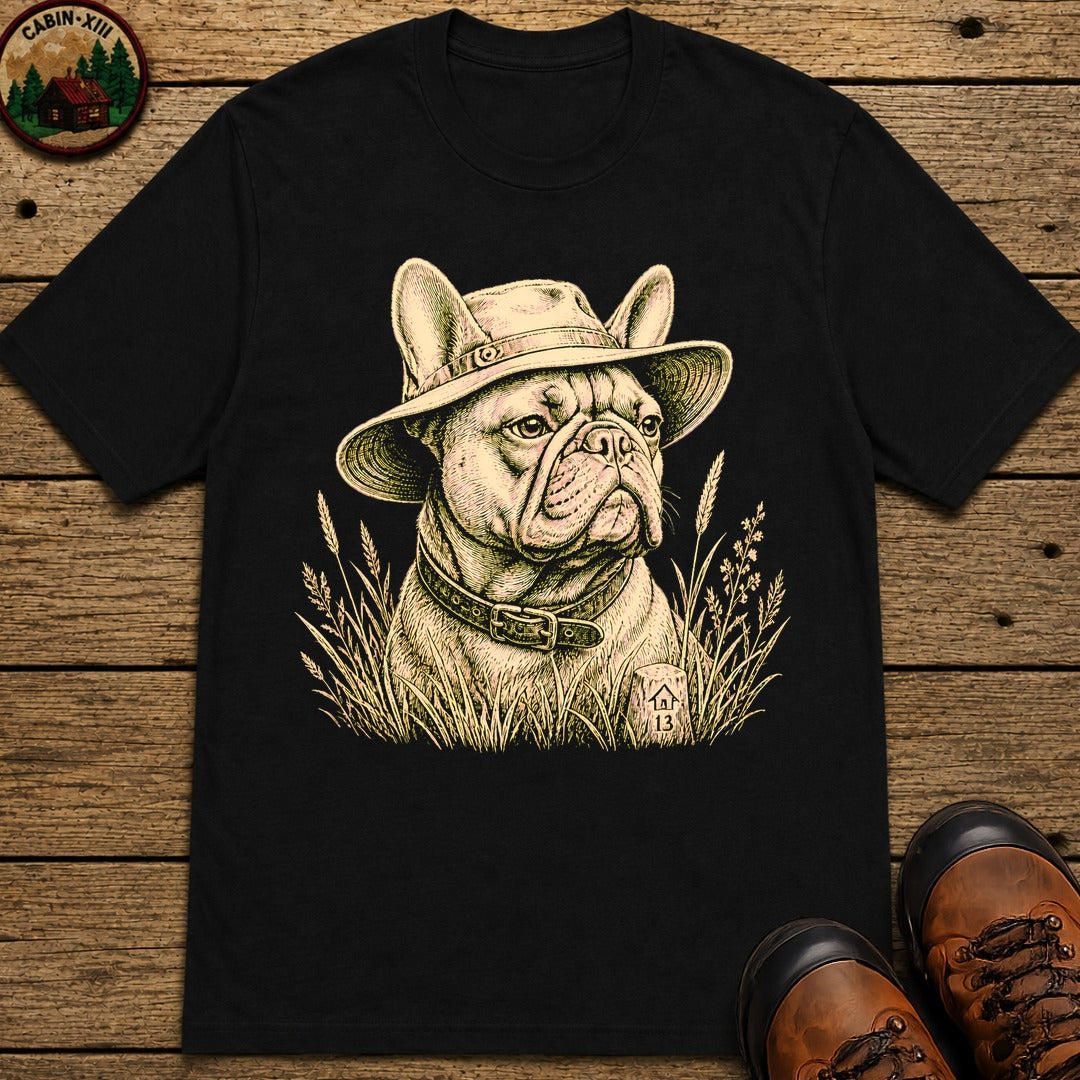 Frenchie In A Hat T-Shirt - Black