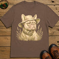 Frenchie In A Hat T-Shirt - Espresso