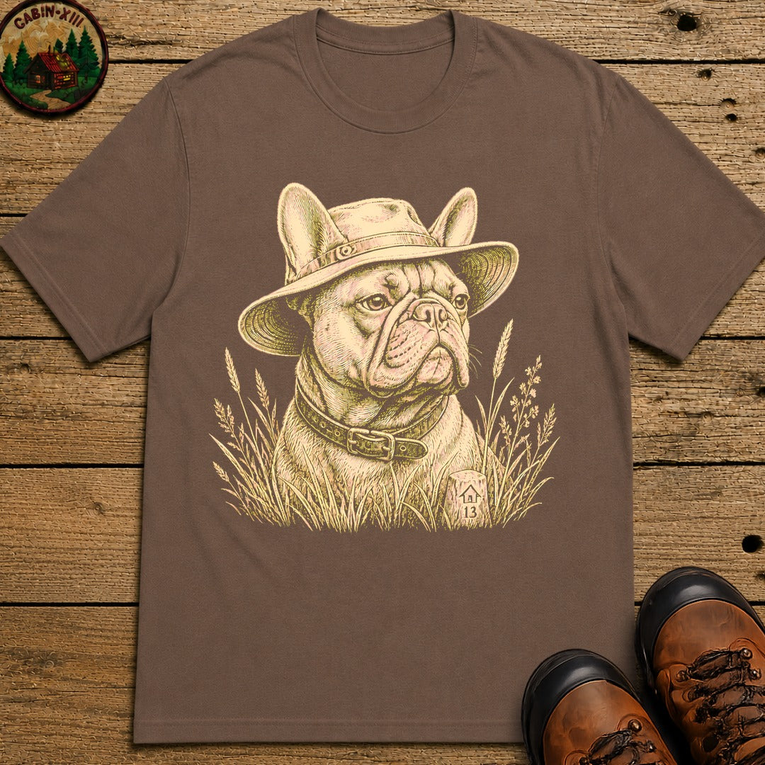 Frenchie In A Hat T-Shirt - Espresso