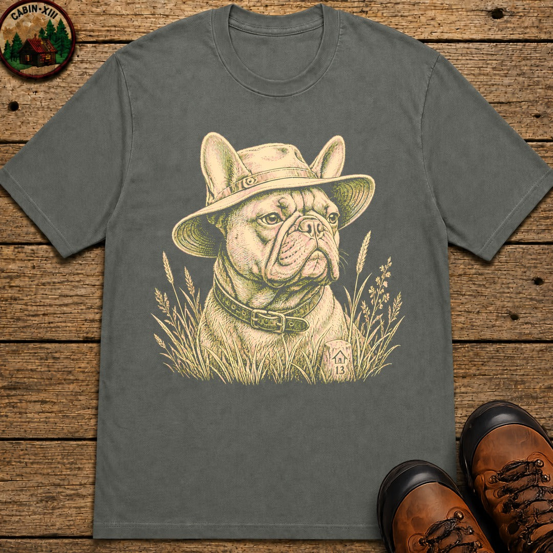 Frenchie In A Hat T-Shirt - Pepper