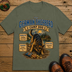 German Shepherd Camp Dog - Knows Better Than You Tee - Moss
